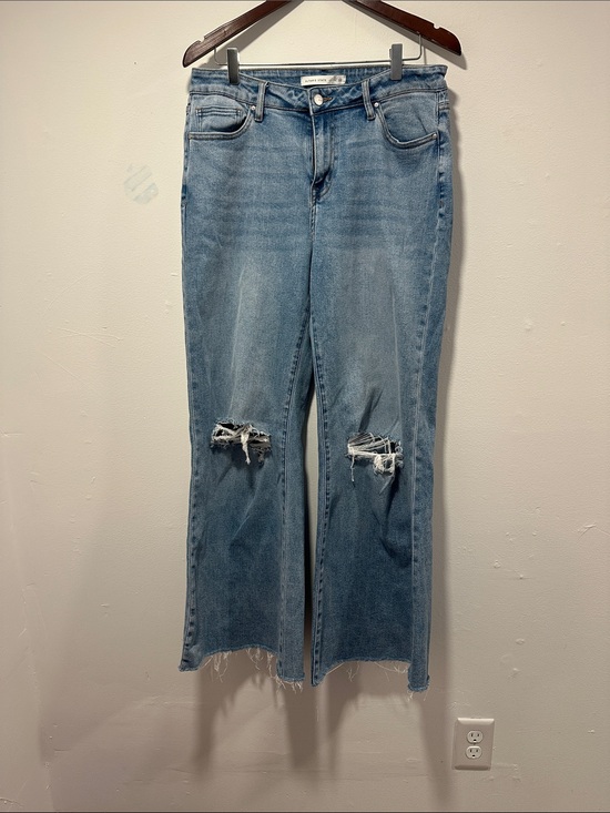 Altar'd State Denim - Altar'd State Light Blue Distressed Wide-Leg Jeans 071